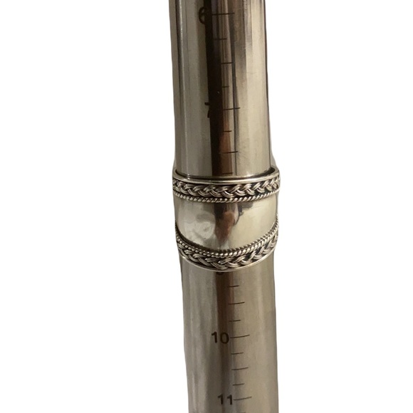 Sterling silver Wide Bali Rope Weaved Ring size 8 - Picture 4 of 4